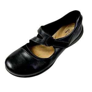 Clark Collection Black Leather & Suede Mary Janes Size 9.5